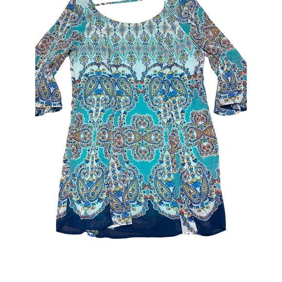 🦋Women's As U Wish Ladies lightweight tunic Size medium boho peasant summer - Picture 2 of 7